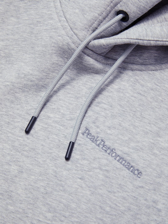 Grey Men Peak Performance Original Small Logo Hood Hoodie | US-PLGXE1432