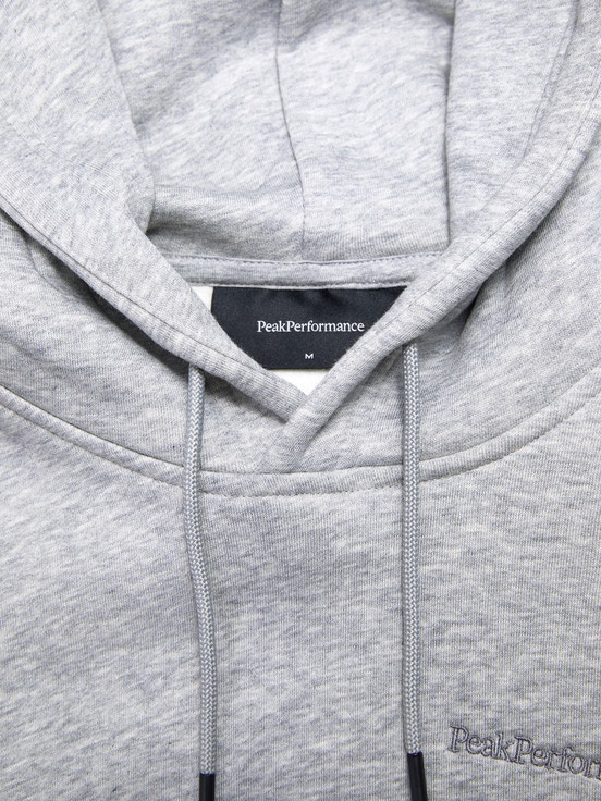 Grey Men Peak Performance Original Small Logo Hood Hoodie | US-PLGXE1432