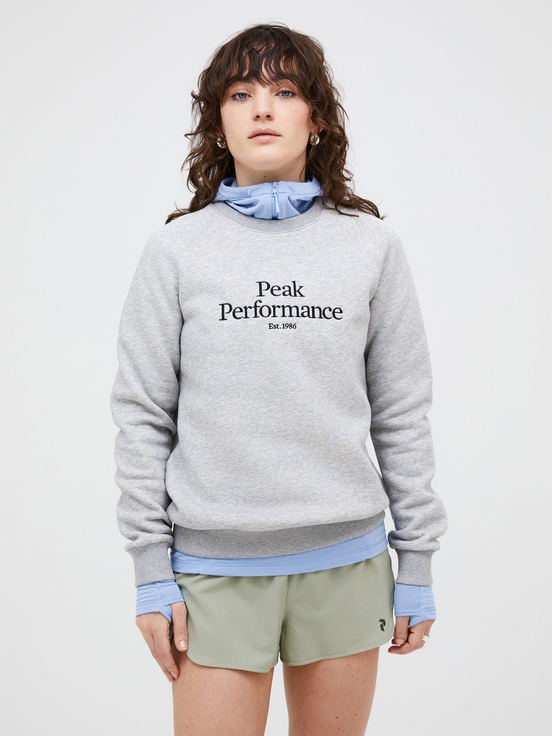 Grey Women Peak Performance Original Crew Sweatshirt | US-TVYOX0614