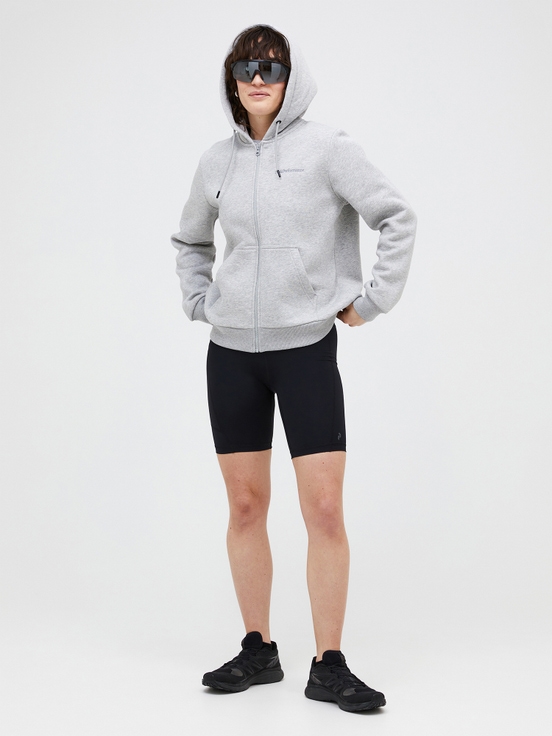 Grey Women Peak Performance Original Small Logo Zip Hoodie | US-QVNKY7042