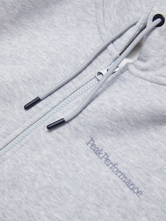 Grey Women Peak Performance Original Small Logo Zip Hoodie | US-QVNKY7042