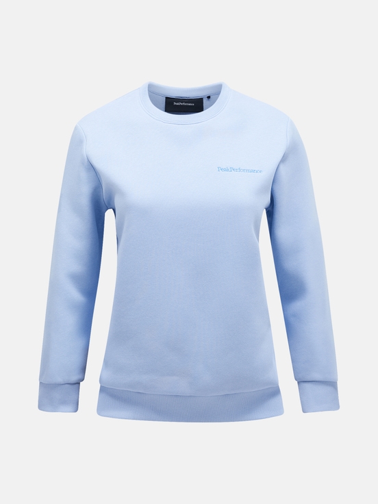 Light Blue Women Peak Performance Original Small Logo Crew Sweatshirt | US-OMHDA2138