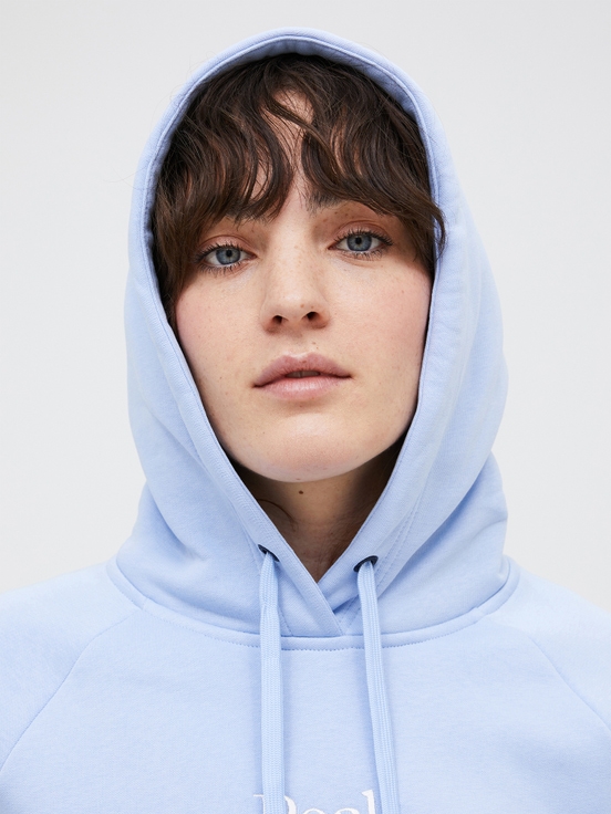 Light Blue Women Peak Performance Original Hoodie | US-LQNYM2680