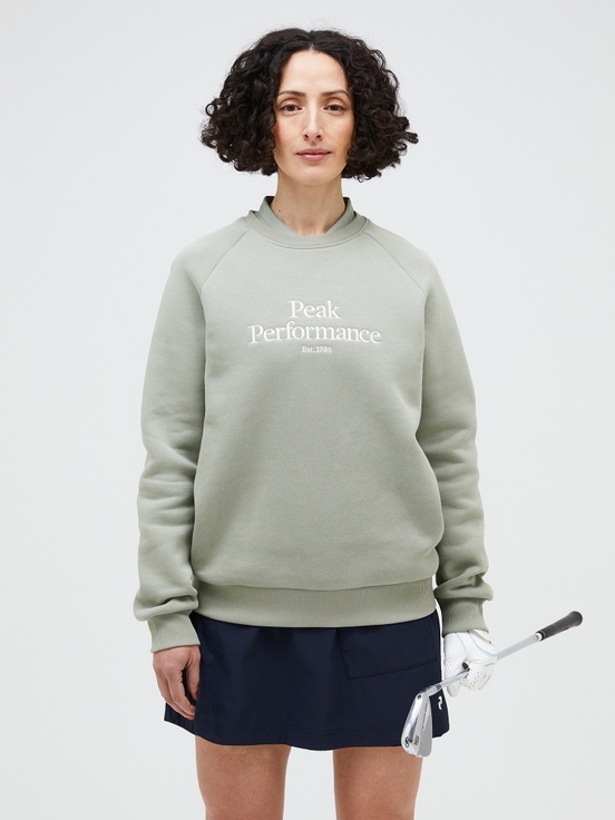 Light Green Women Peak Performance Original Crew Sweatshirt | US-UAJCT8176