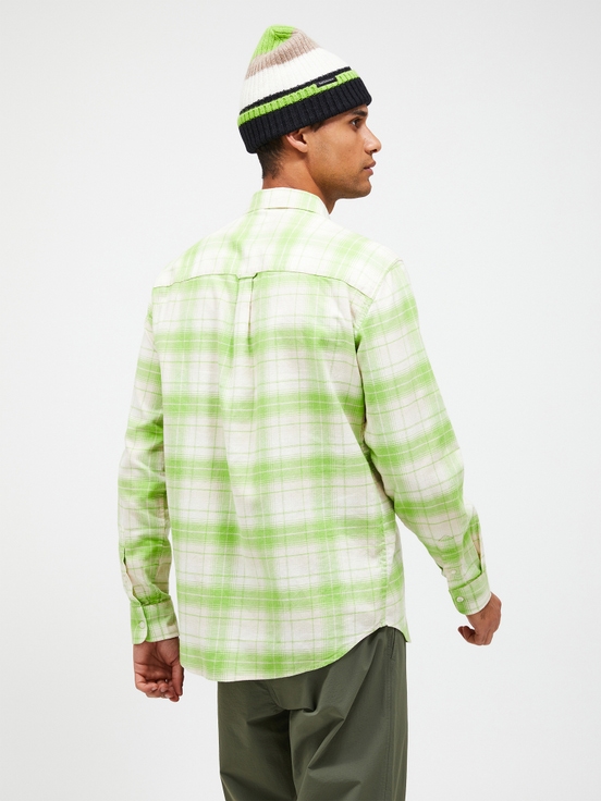 Light Green / White Men Peak Performance Flannel Shirts | US-BSKXQ4807