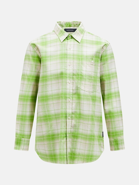 Light Green / White Men Peak Performance Flannel Shirts | US-BSKXQ4807