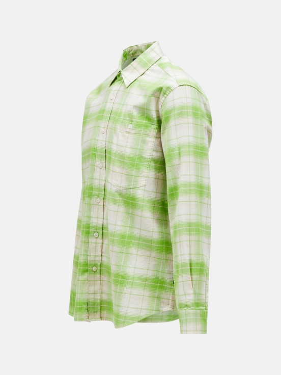 Light Green / White Men Peak Performance Flannel Shirts | US-BSKXQ4807