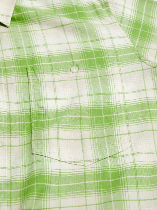 Light Green / White Men Peak Performance Flannel Shirts | US-BSKXQ4807