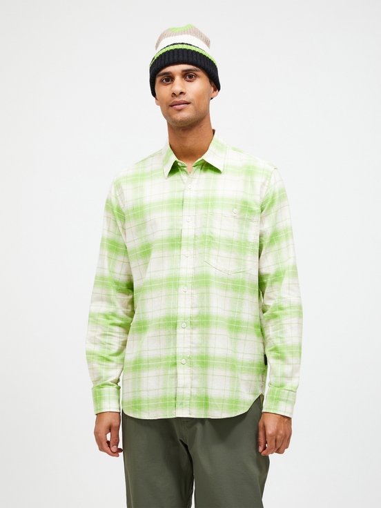 Light Green / White Men Peak Performance Flannel Shirts | US-BSKXQ4807