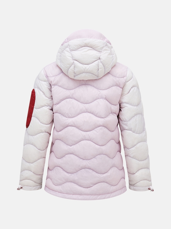 Light Pink / Red Women Peak Performance Helium Utility Flo Limited Hood Down Jacket | US-BDSMZ0156