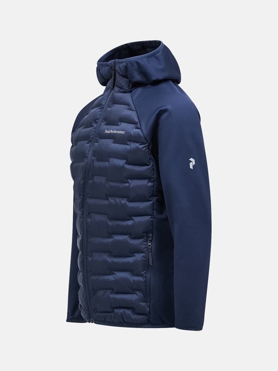 Navy Men Peak Performance Argon Hybrid Hood Winter Jacket | US-TJIGW7930