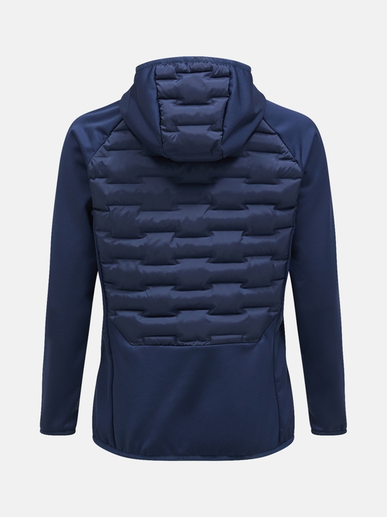 Navy Men Peak Performance Argon Hybrid Hood Winter Jacket | US-TJIGW7930