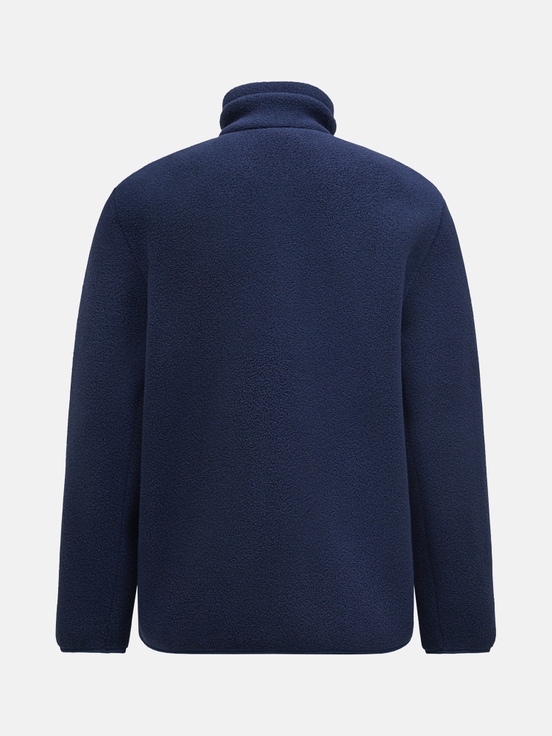 Navy Men Peak Performance Fleece Snap T-neck Sweater | US-RLMIN1068