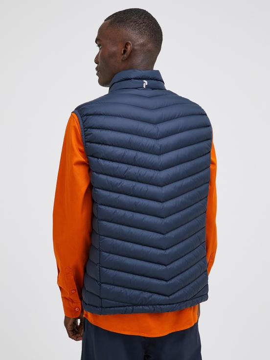 Navy Men Peak Performance Frost Down Vest | US-RTEQY7869