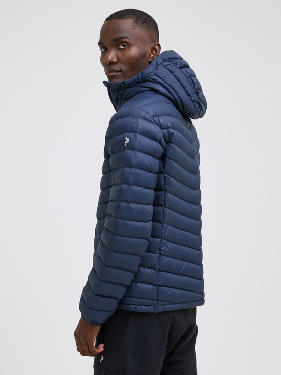 Navy Men Peak Performance Frost Hood Down Jacket | US-WNZVO6890