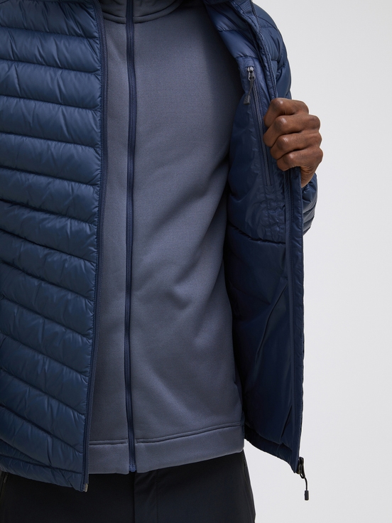 Navy Men Peak Performance Frost Hood Down Jacket | US-WNZVO6890