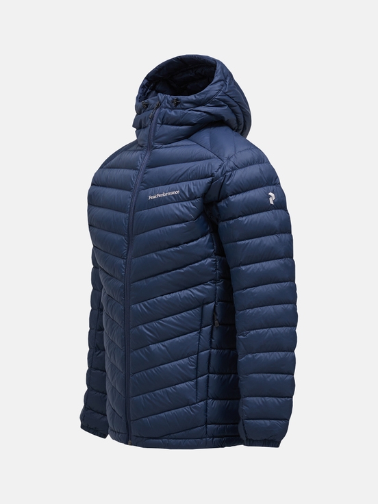 Navy Men Peak Performance Frost Hood Down Jacket | US-WNZVO6890