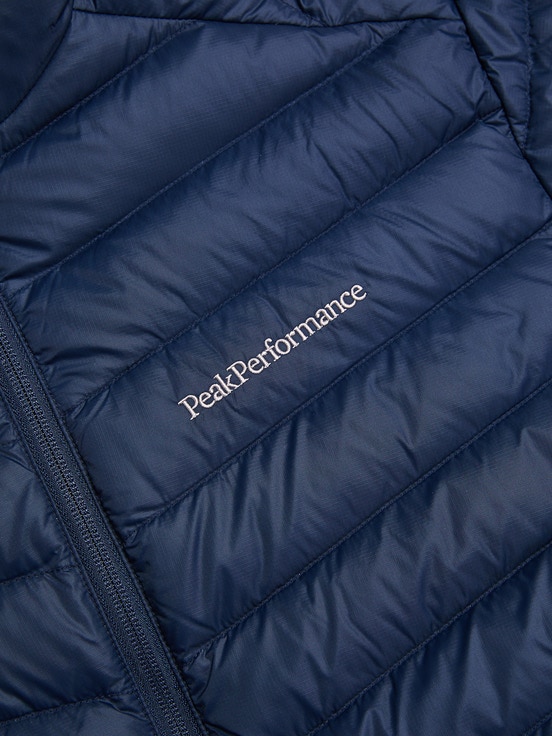 Navy Men Peak Performance Frost Hood Down Jacket | US-WNZVO6890