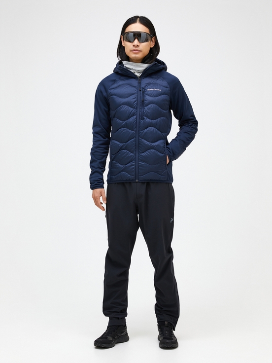 Navy Men Peak Performance Helium Hybrid Hood Down Jacket | US-PVQKA2586