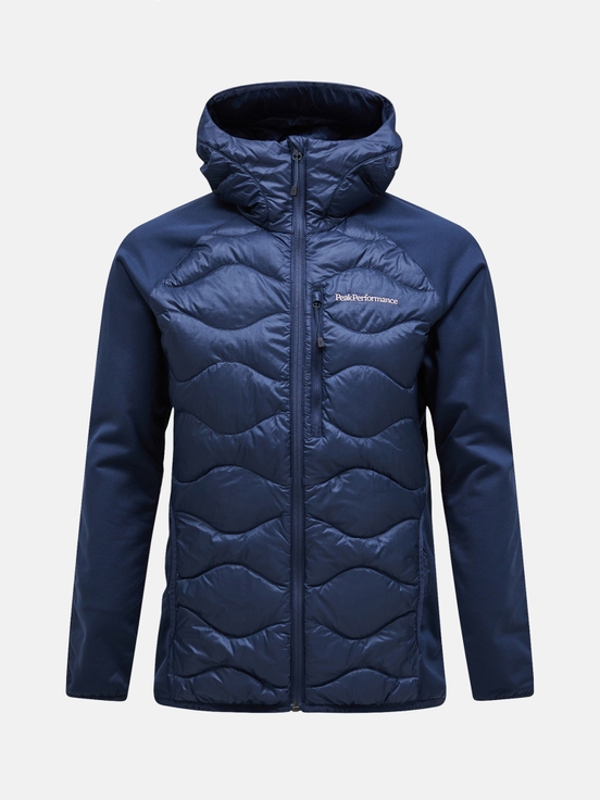 Navy Men Peak Performance Helium Hybrid Hood Down Jacket | US-PVQKA2586