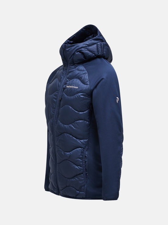 Navy Men Peak Performance Helium Hybrid Hood Down Jacket | US-PVQKA2586