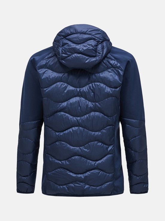 Navy Men Peak Performance Helium Hybrid Hood Down Jacket | US-PVQKA2586