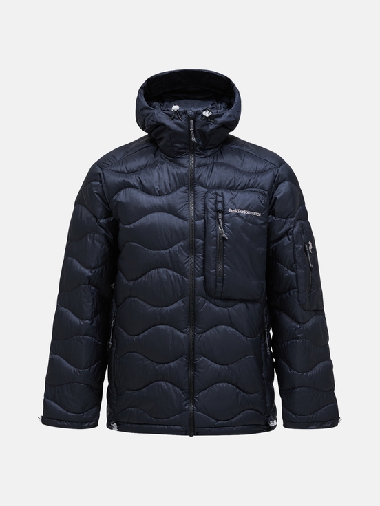 Navy Men Peak Performance Helium Utility Hood Down Jacket | US-OSVQA4380