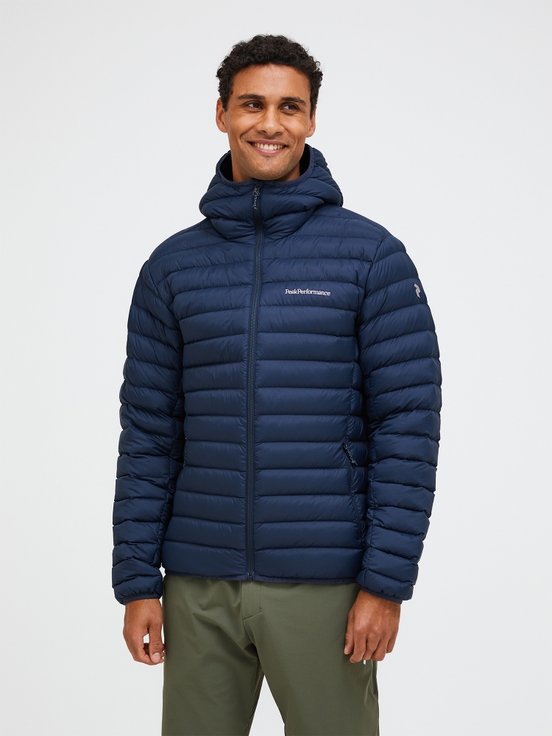 Navy Men Peak Performance Liner Hood Down Jacket | US-AEPVY8304