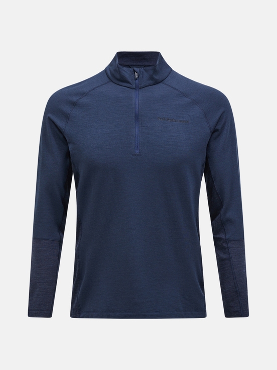 Navy Men Peak Performance Magic Half Zip Wool-blend Base Layer | US-WNACD6351