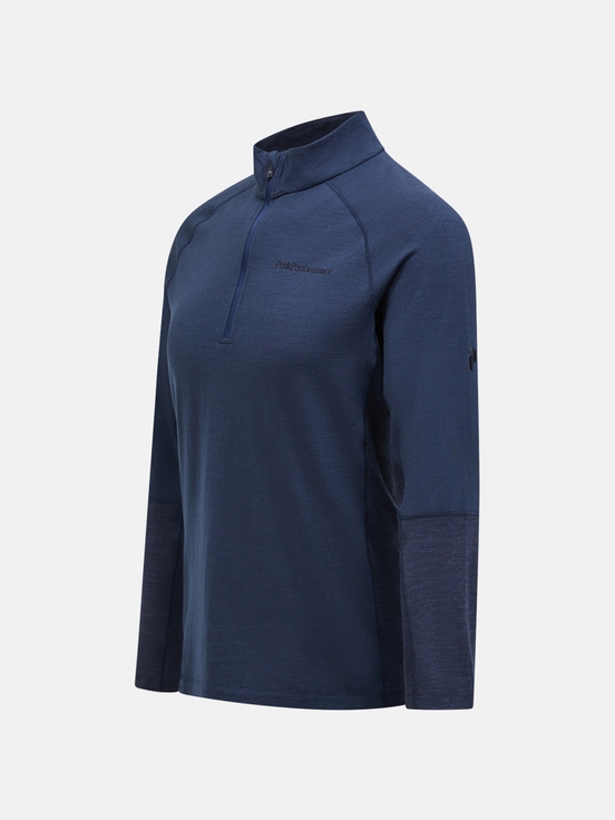 Navy Men Peak Performance Magic Half Zip Wool-blend Base Layer | US-WNACD6351