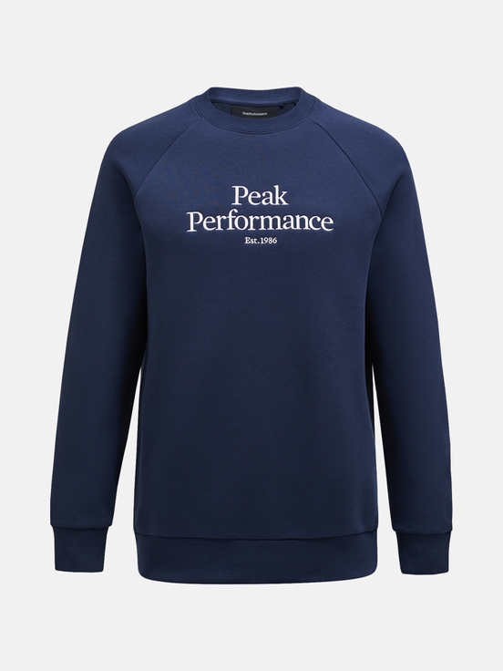 Navy Men Peak Performance Original Crew Sweatshirt | US-ZGSKN4692