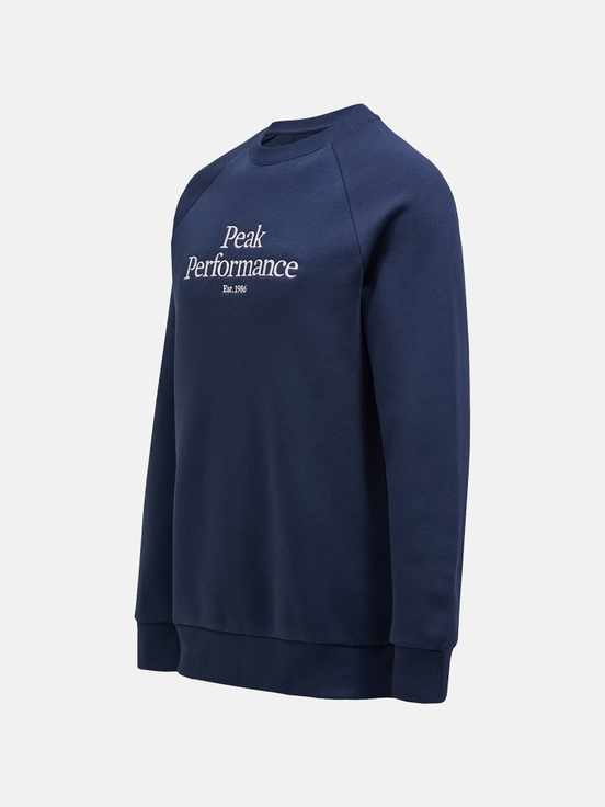 Navy Men Peak Performance Original Crew Sweatshirt | US-ZGSKN4692