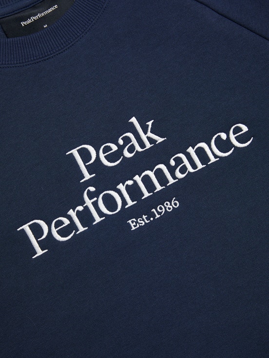 Navy Men Peak Performance Original Crew Sweatshirt | US-ZGSKN4692