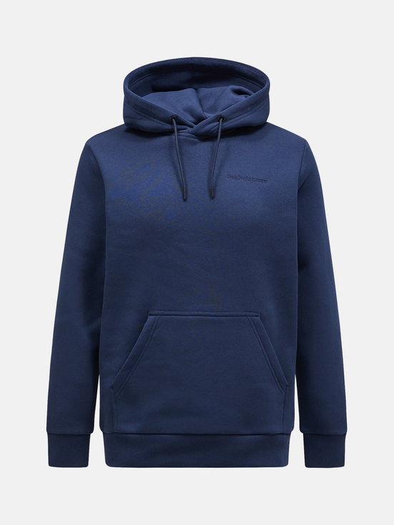 Navy Men Peak Performance Original Small Logo Hood Hoodie | US-KMPCN2931