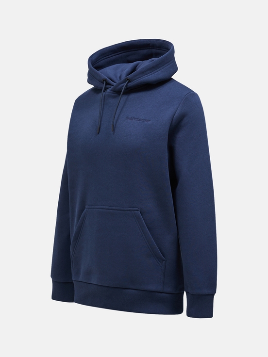 Navy Men Peak Performance Original Small Logo Hood Hoodie | US-KMPCN2931