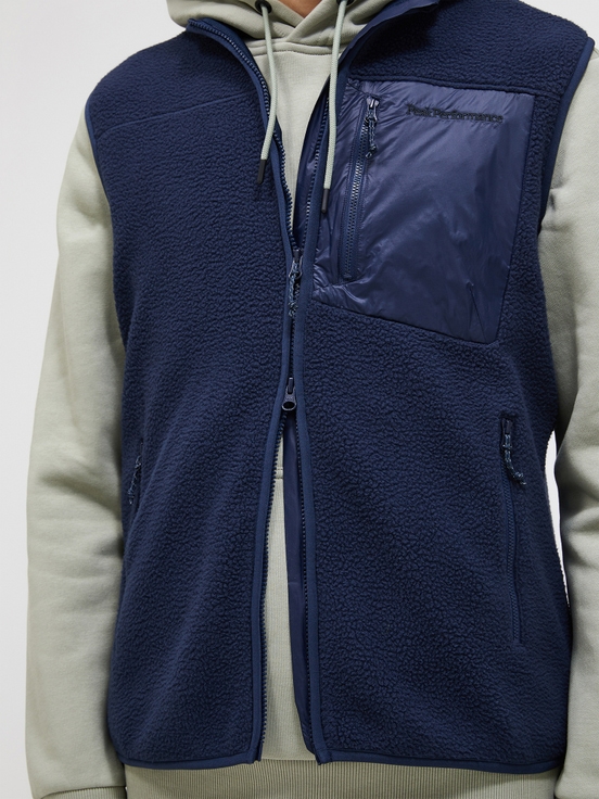 Navy Men Peak Performance Pile Vest | US-FVGYE0429