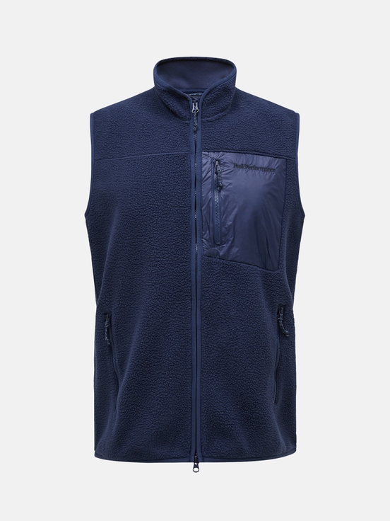 Navy Men Peak Performance Pile Vest | US-FVGYE0429