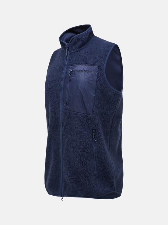 Navy Men Peak Performance Pile Vest | US-FVGYE0429