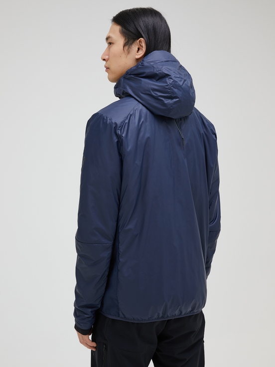 Navy Men Peak Performance Radiance Hood Winter Jacket | US-HQZKU7456