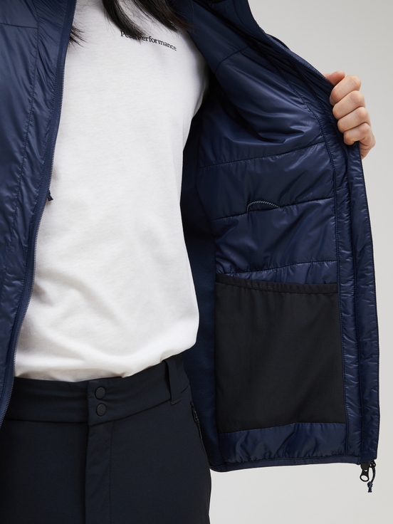 Navy Men Peak Performance Radiance Hood Winter Jacket | US-HQZKU7456