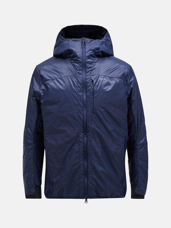 Navy Men Peak Performance Radiance Hood Winter Jacket | US-HQZKU7456