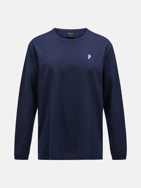 Navy Men Peak Performance Trail Longsleeve T-shirt | US-OCKZY7463