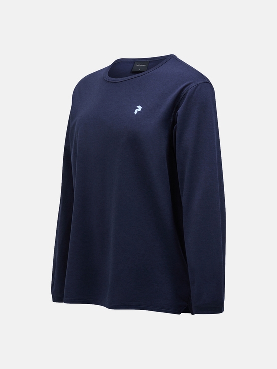 Navy Men Peak Performance Trail Longsleeve T-shirt | US-OCKZY7463