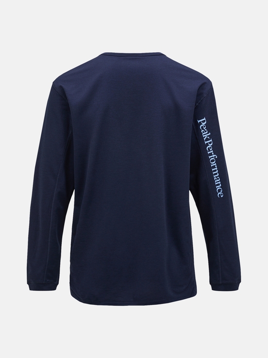 Navy Men Peak Performance Trail Longsleeve T-shirt | US-OCKZY7463