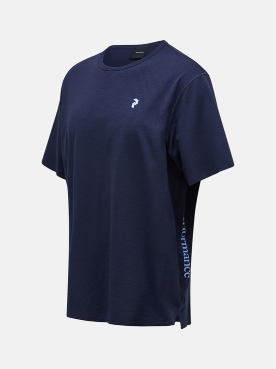 Navy Men Peak Performance Trail Shortsleeve T-shirt | US-GZEMH6905