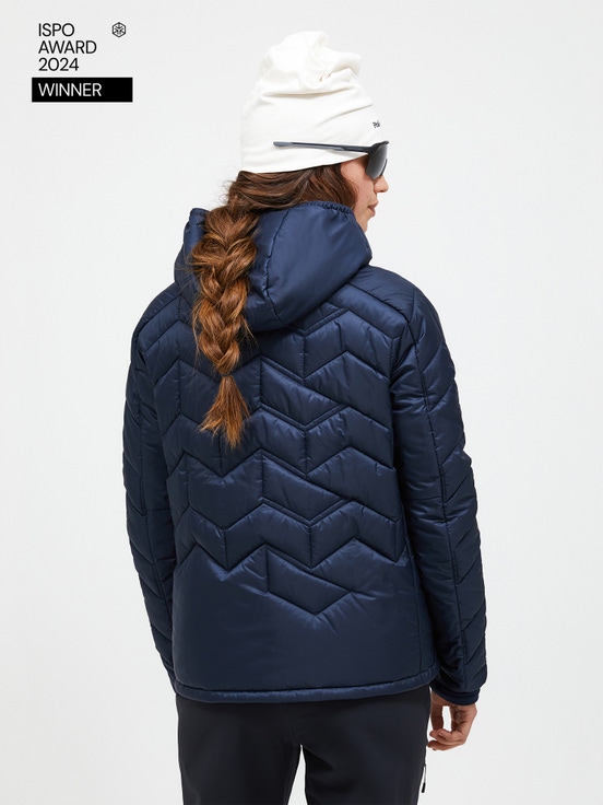 Navy Women Peak Performance Elevate Hood Winter Jacket | US-INCHR5946