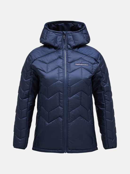 Navy Women Peak Performance Elevate Hood Winter Jacket | US-INCHR5946