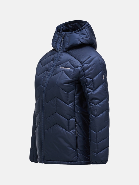 Navy Women Peak Performance Elevate Hood Winter Jacket | US-INCHR5946