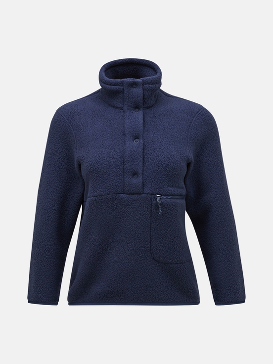 Navy Women Peak Performance Fleece Snap T-neck Sweater | US-OMHSI3980