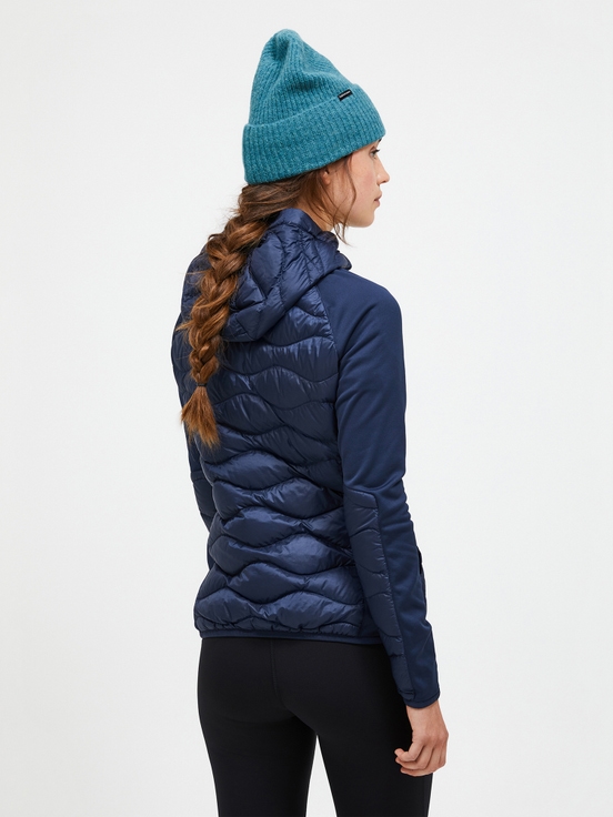 Navy Women Peak Performance Helium Hybrid Hood Down Jacket | US-NTUWH2087